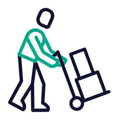 Delivery Trolley, Animated Icon, Outline
