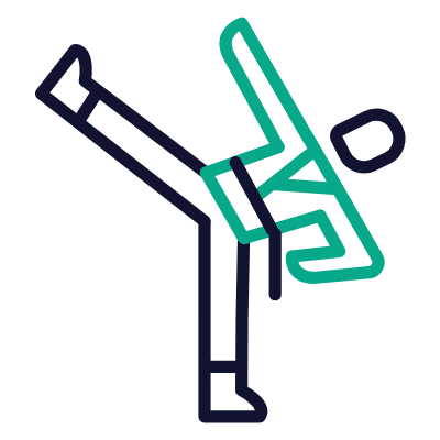 Karate, Animated Icon, Outline