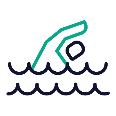 Swimming, Animated Icon, Outline