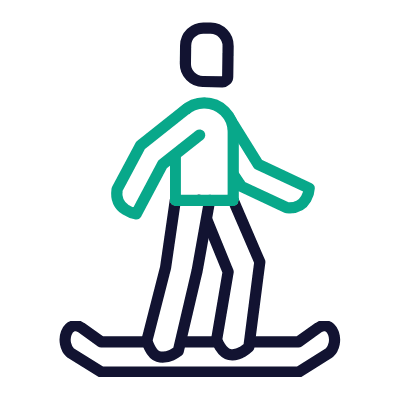 Snowboard, Animated Icon, Outline