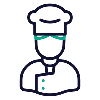 Man Cook, Animated Icon, Outline