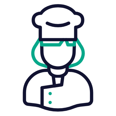Woman Cook, Animated Icon, Outline