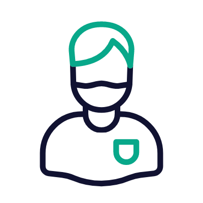 Man Face Mask, Animated Icon, Outline