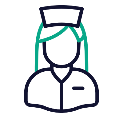 Woman Nurse, Animated Icon, Outline