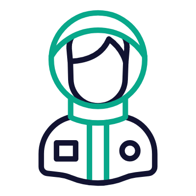 Man Astronaut, Animated Icon, Outline