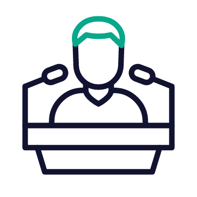 Man Lecturer, Animated Icon, Outline