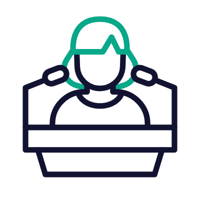 Woman Lecturer, Animated Icon, Outline
