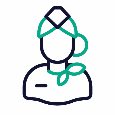 Stewardess, Animated Icon, Outline