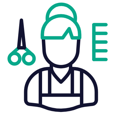 Woman Hairdresser, Animated Icon, Outline