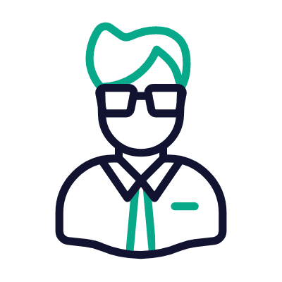 Man Intern, Animated Icon, Outline