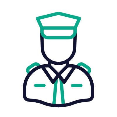 Man Policeman, Animated Icon, Outline