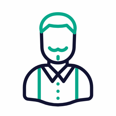 Man Dandy, Animated Icon, Outline