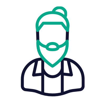 Man Lumberjack, Animated Icon, Outline