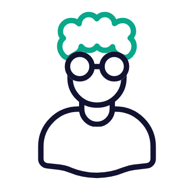 Man Nerd, Animated Icon, Outline