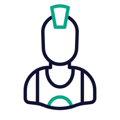 Man Punk, Animated Icon, Outline