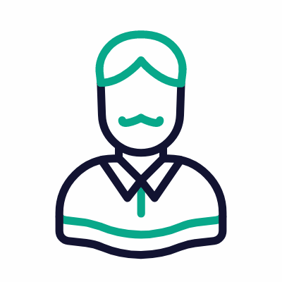 Man Cowboy, Animated Icon, Outline