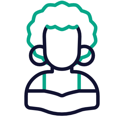 Woman Afro, Animated Icon, Outline