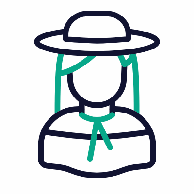 Woman Boho, Animated Icon, Outline