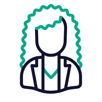 Woman Curly, Animated Icon, Outline