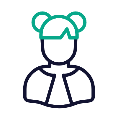 Woman Buns, Animated Icon, Outline