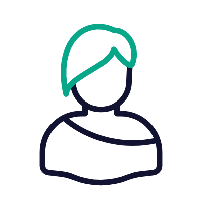 Woman Short Hair, Animated Icon, Outline