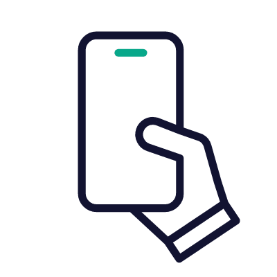 Hand Smartphone, Animated Icon, Outline