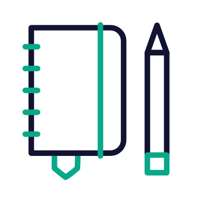 Notebook Pen, Animated Icon, Outline