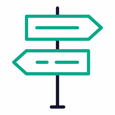 Signpost Double, Animated Icon, Outline