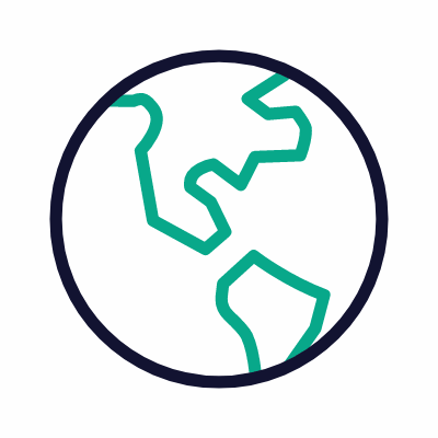 Globe America, Animated Icon, Outline