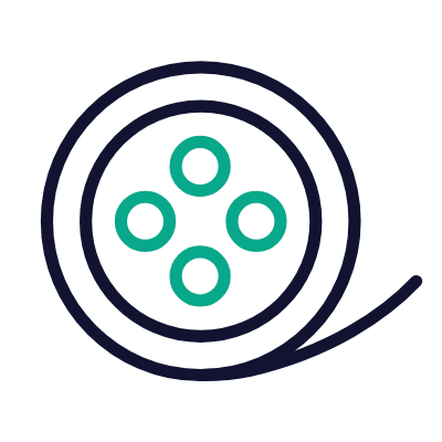 Film Reel, Animated Icon, Outline