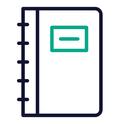 Notebook Label, Animated Icon, Outline