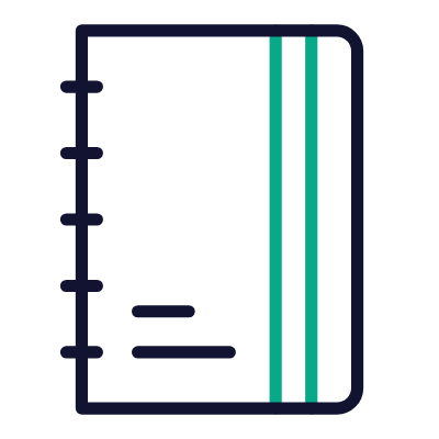 Notebook Elastic, Animated Icon, Outline