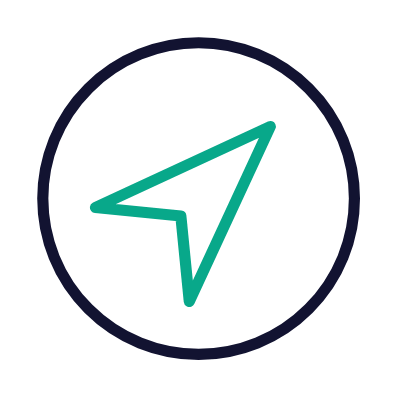 Navigation Circle, Animated Icon, Outline