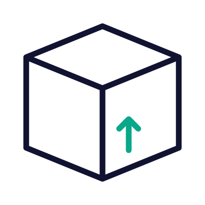 Box Arrow Up, Animated Icon, Outline