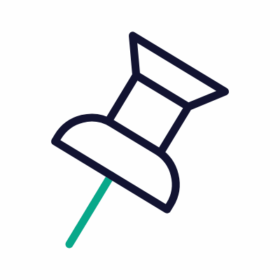 Pushpin, Animated Icon, Outline