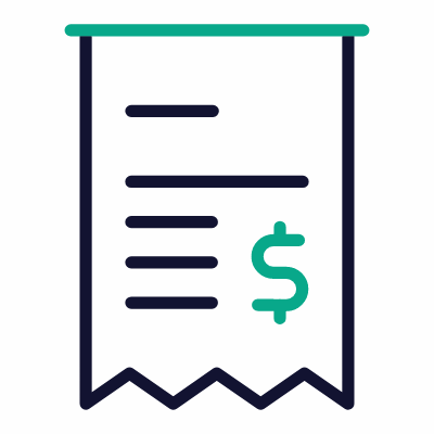 Receipt Dollar, Animated Icon, Outline