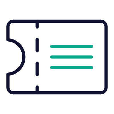 Ticket Perforated, Animated Icon, Outline