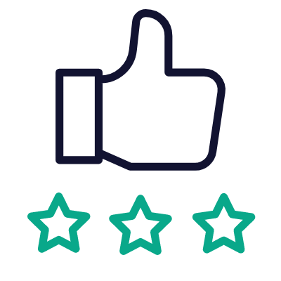 Thumb Up Stars, Animated Icon, Outline