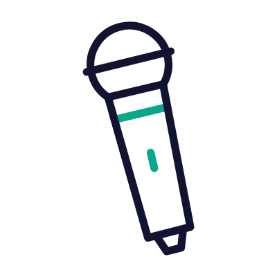 Microphone Stage, Animated Icon, Outline