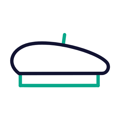Beret, Animated Icon, Outline