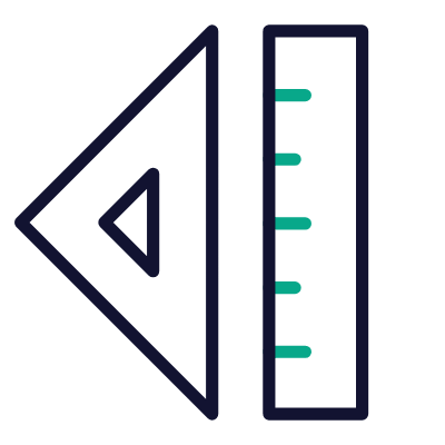 Ruler Triangle, Animated Icon, Outline