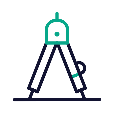 Drawing Compass, Animated Icon, Outline