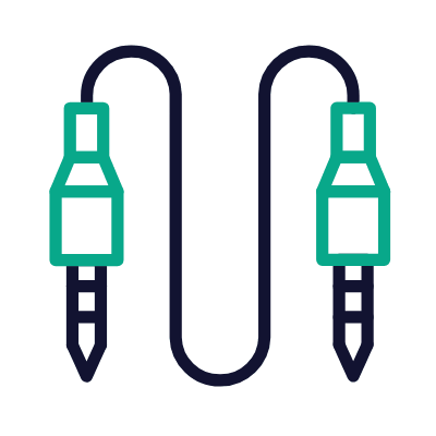 Cable Audio Jack, Animated Icon, Outline
