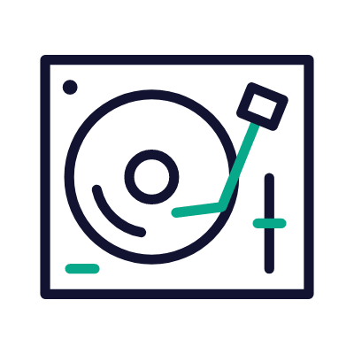 Turntable, Animated Icon, Outline