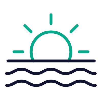 Sea sunset, Animated Icon, Outline