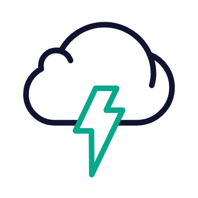 Cloud Bolt, Animated Icon, Outline