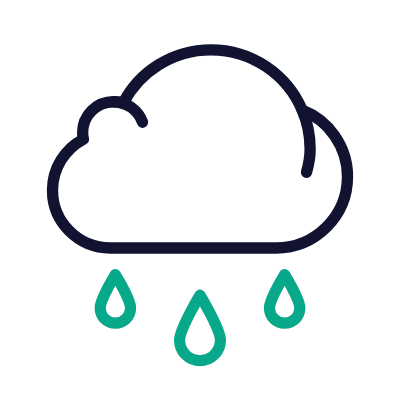 Cloud Mild Rain, Animated Icon, Outline
