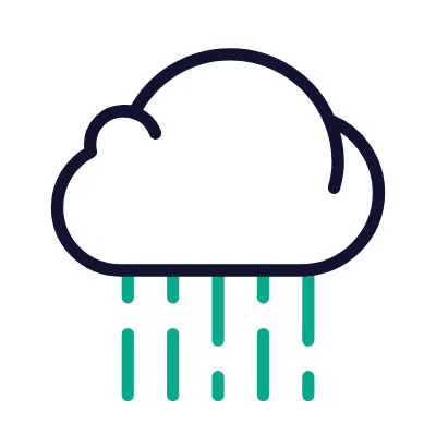 Cloud Rain, Animated Icon, Outline