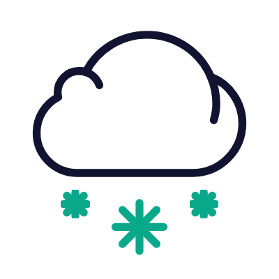 Cloud Snow, Animated Icon, Outline