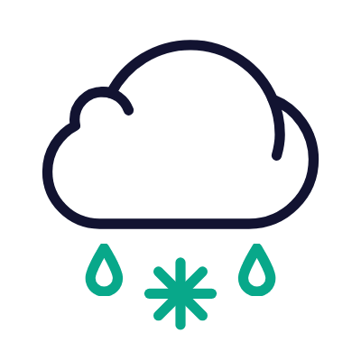 Cloud Snow & Rain, Animated Icon, Outline